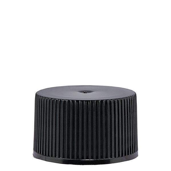 Schroefsluiting 25 mm zwart PP met standaard met afdichting Schroefsluiting 25 mm zwart PP met standaard met afdichting
