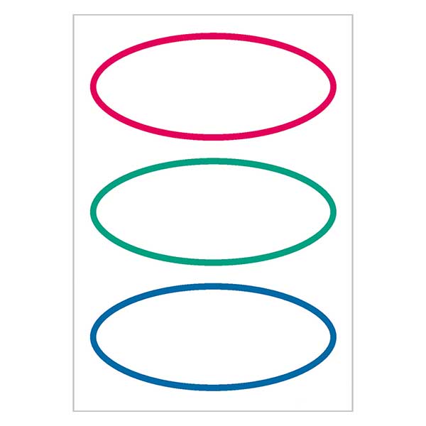 Universele etiketten driekleur (18 stickers) 76x34mm