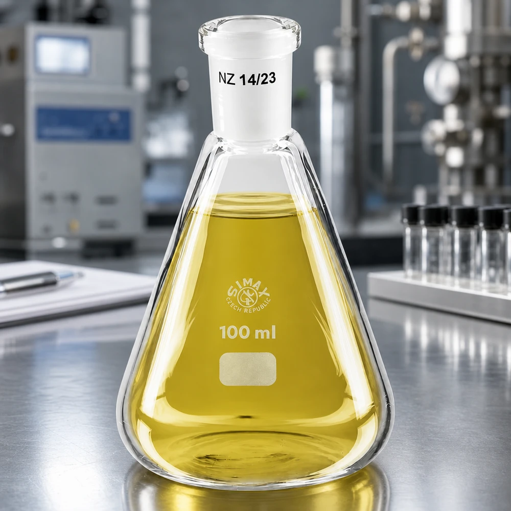 Erlenmeyer 100ml nauwe hals borosilicaat met slijpstuk 14/23 Erlenmeyer 100ml nauwe hals borosilicaat met slijpstuk 14/23