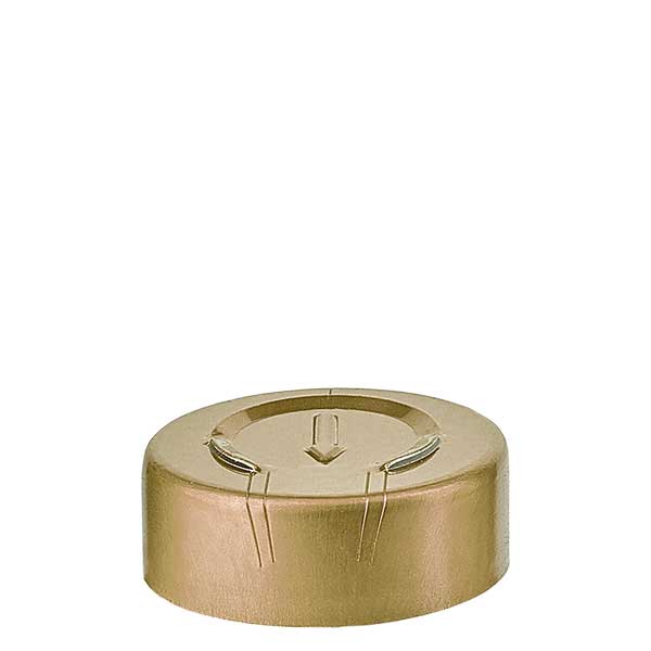 Flare dop 20,25 x 7,4 mm met volledige afscheuring, goud