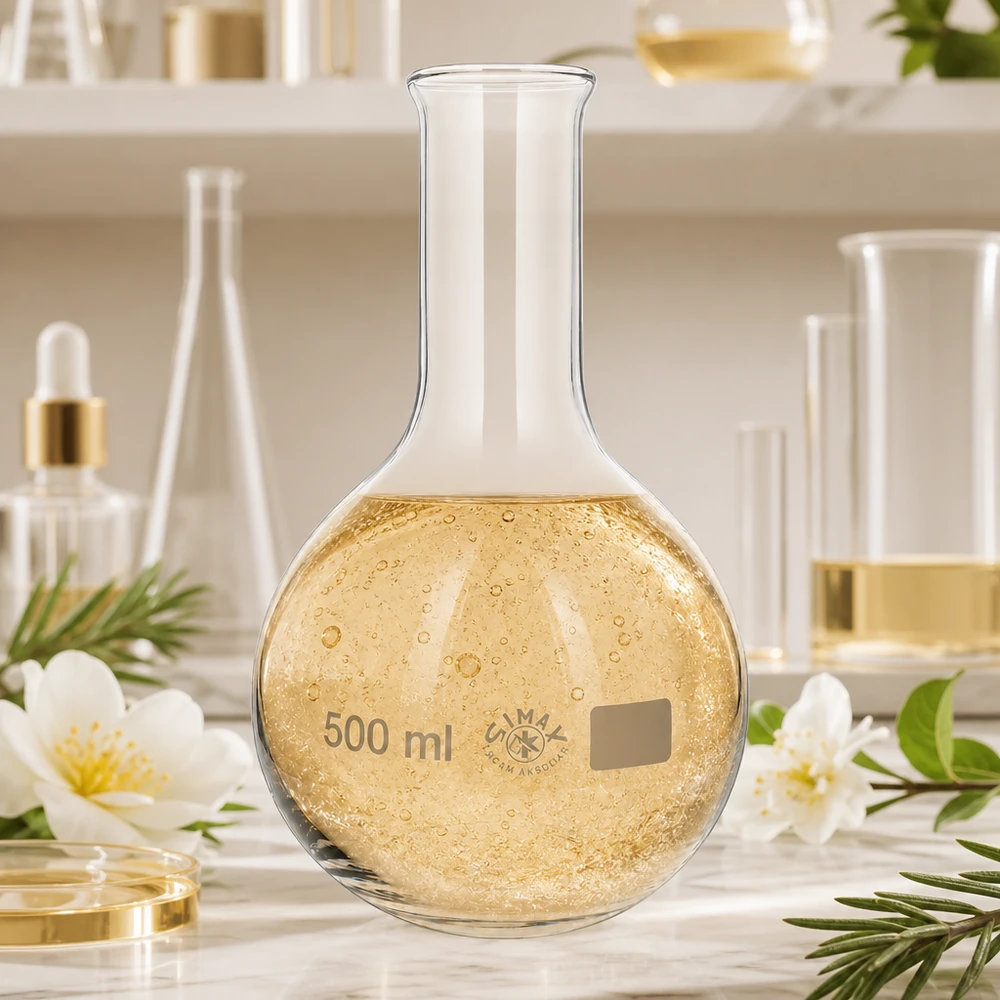 Platbodem kolf 500ml nauwe hals borosilicaat met afgeronde rand Rondbodemkolf 500 ml met smalle hals gemaakt van hoogwaardig laboratoriumglaswerk