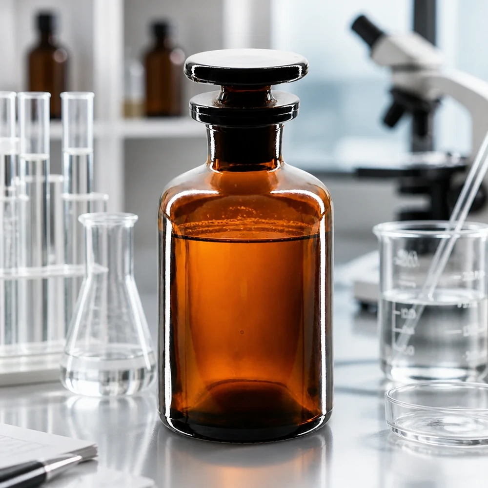 Apothekersfles 50 ml nauwe hals bruin glas incl. glazen stop Laboratoriumfles met smalle hals, 50 ml, bruin glas, UV-bescherming, glazen stop, voor tincturen en extracten