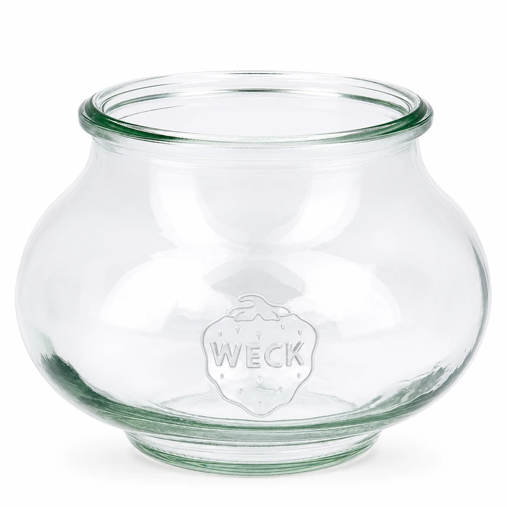 WECK sieradenpot 560ml RR80 van helder glas met reliëflogo en brede opening voor bewaren en opbergen