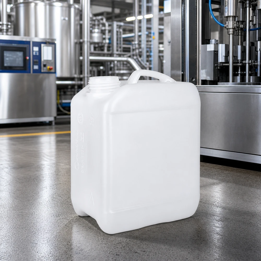 2,5l jerrycan, UN-toelating, zonder schroefsluiting Compacte jerrycan van 2,5 liter, gemaakt van voedselveilige kunststof, zonder sluiting bij aflevering