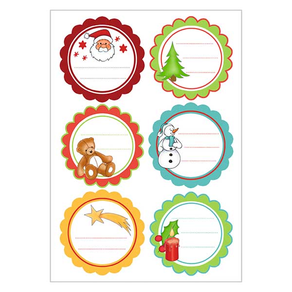 Stickers "Kerstwensen" (12 met glitter) Stickers "Kerstwensen" (12 met glitter)