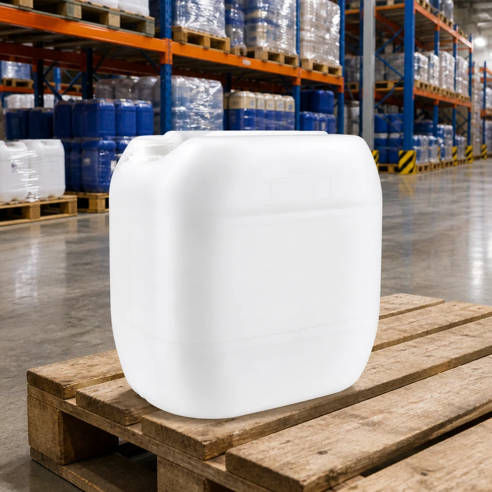 30l jerrycan, UN-toelating, zonder schroefsluiting Voedselveilige jerrycan van 30 liter zonder sluiting, vervaardigd uit hoogdicht polyethyleen (HDPE)