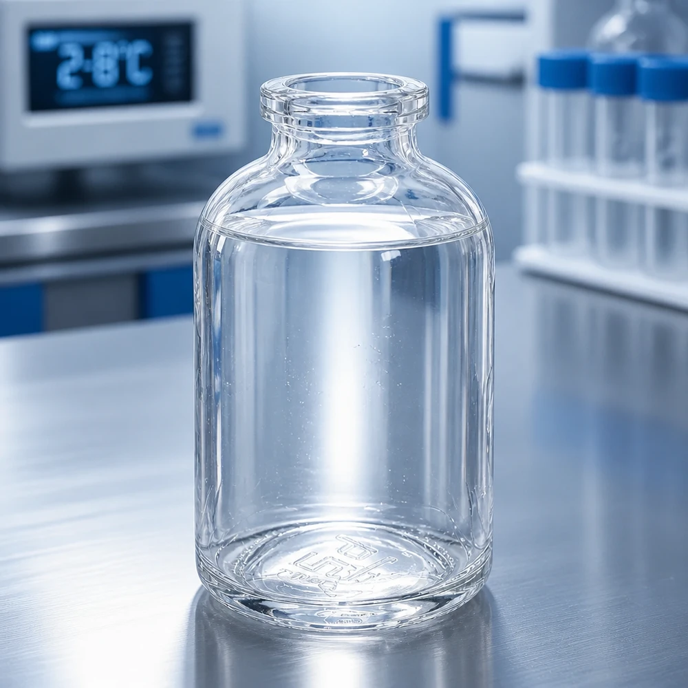 Injectiefles helder glas 50ml Pharmaceutical Grade Injektionsflasche 50ml Klarglas bei kontrollierter Lagertemperatur