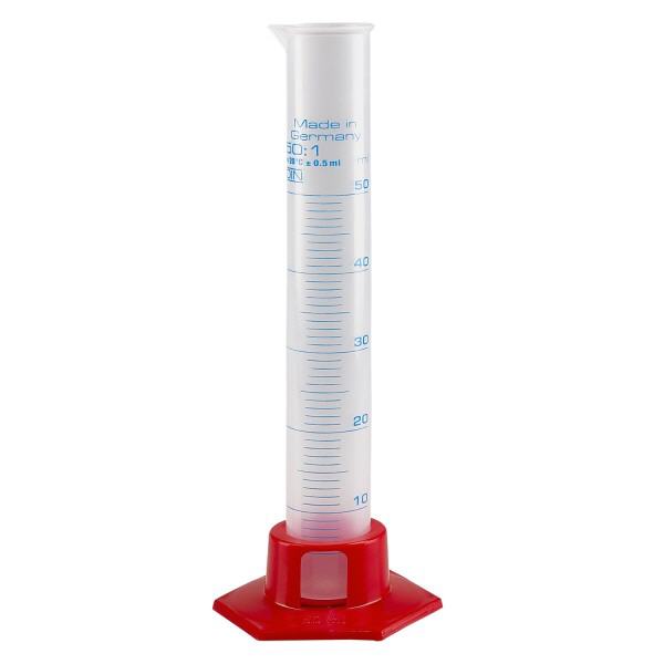 50ml maatcilinder PP, maatverdeling met voet 50ml maatcilinder PP, maatverdeling met voet