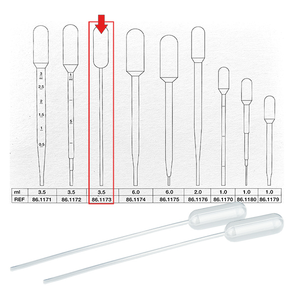 Transferpipet, nominaal volume: 3,5 ml, (LxB): 155 x 12,5 mm,