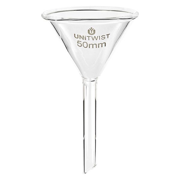 Glazen trechter ø50mm borosilicaat UNiTWIST