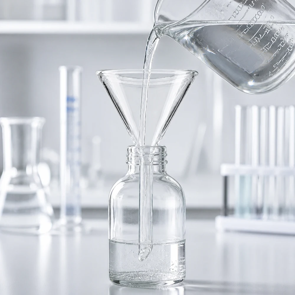 Glazen trechter Ø 45mm - kalk-soda-glas - 60° hoek Precisietrechter 45 mm gemaakt van robuust natronkalkglas met een trechterhoek van 60 graden voor laboratoriumwerk