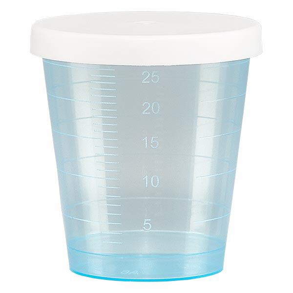 Medicijnbeker 30ml incl. klikdeksel (geneesmiddelenbeker/jeneverbeker) kleur: blauw Medicijnbeker 30ml incl. klikdeksel (geneesmiddelenbeker/jeneverbeker) kleur: blauw