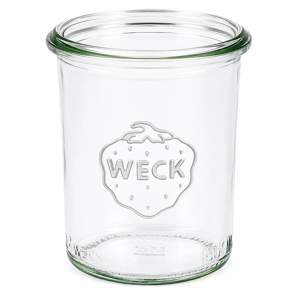 160ml WECK RR60 beker met logo in reliëf transparante inmaakpot zonder deksel