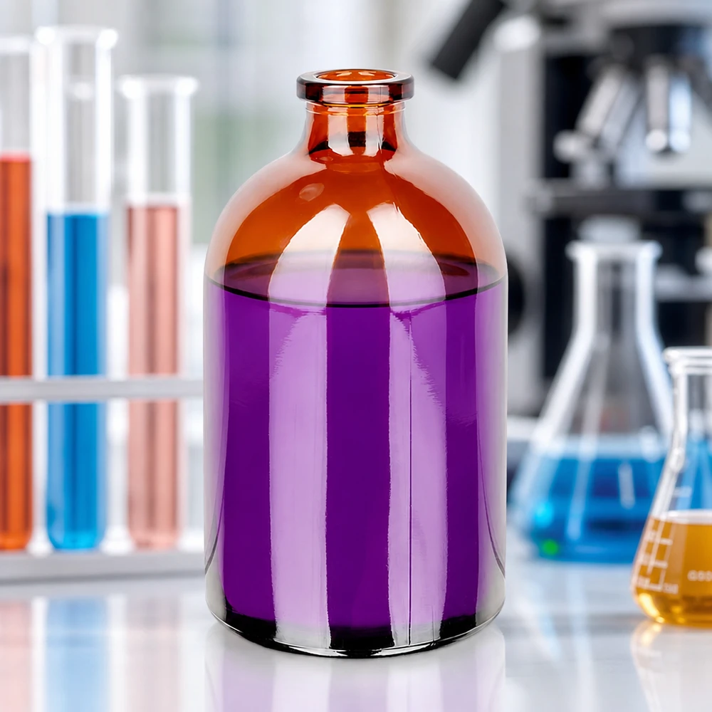 Injectiefles bruin glas 100ml 100ml Injektionsflasche Braunglas zur sterilen Medikamentenaufbewahrung in professioneller Laborumgebung