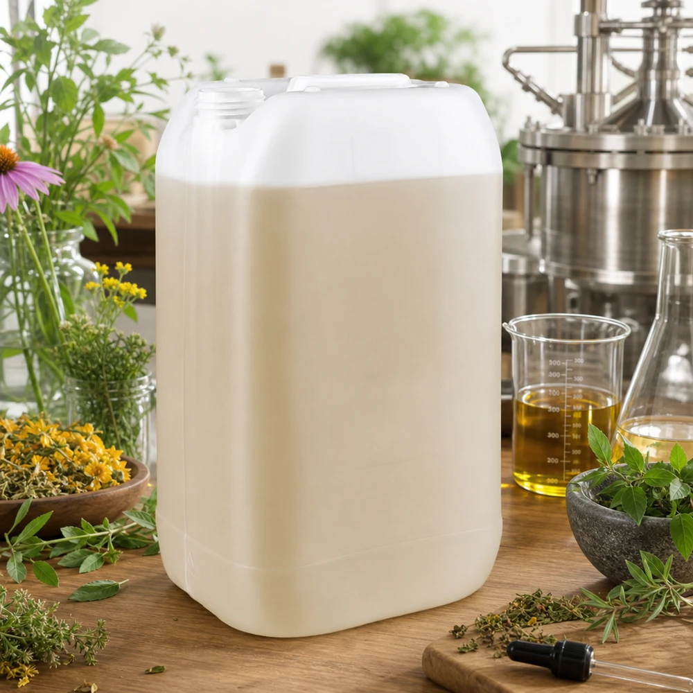 Stevige jerrycan van 15 liter zonder dop, met brede opening, voor natuurlijke producten en hydrolaten