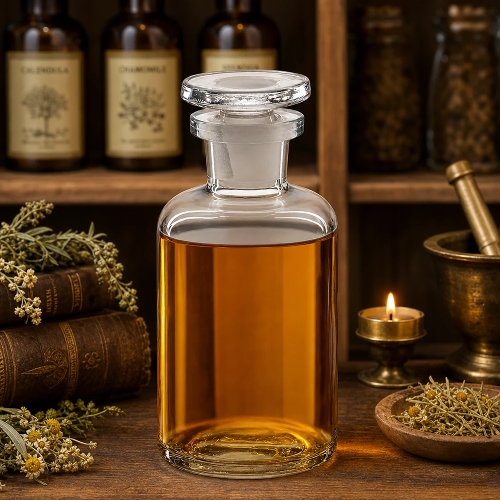 Apothekersfles 50 ml nauwe hals helder glas incl. glazen stop Decoratieve opbergfles 50 ml, helder, ronde schouders, glazen dop, smalle hals