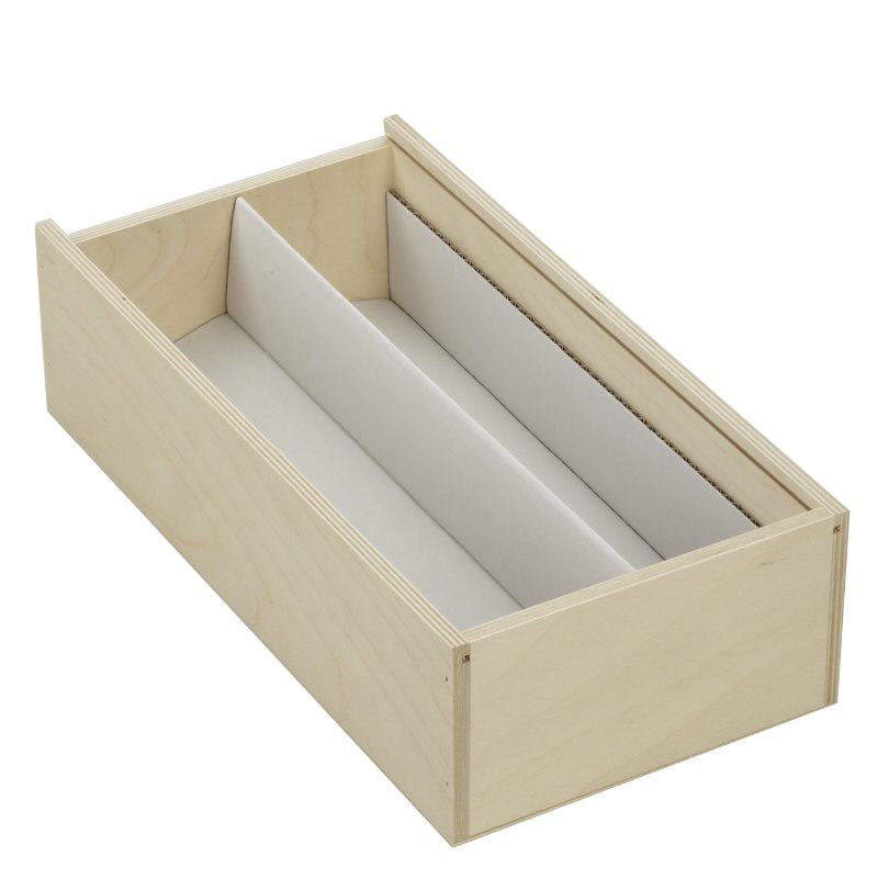 Houten box met schuifdeksel 36x18x10cm voor flessen (populier triplex)