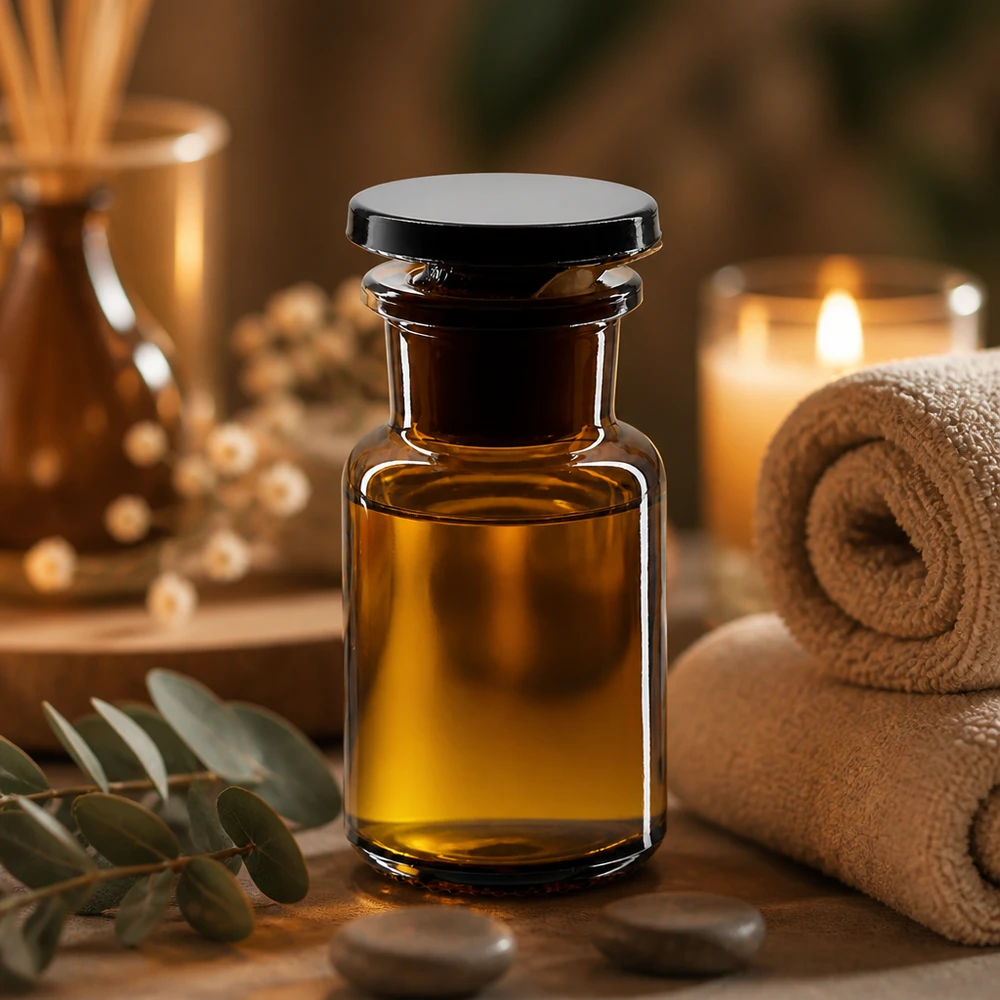 Apothekersfles 50 ml wijde hals bruin glas incl. glazen stop Elegante voorraadfles van 50 ml van bruin glas met brede hals en stop voor natuurlijke cosmetica
