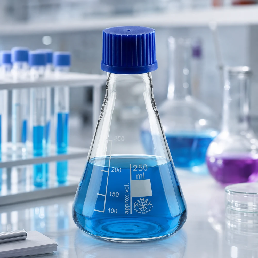 Erlenmeyer met een inhoud van 250 ml - veelzijdig laboratoriumgereedschap met praktische dop