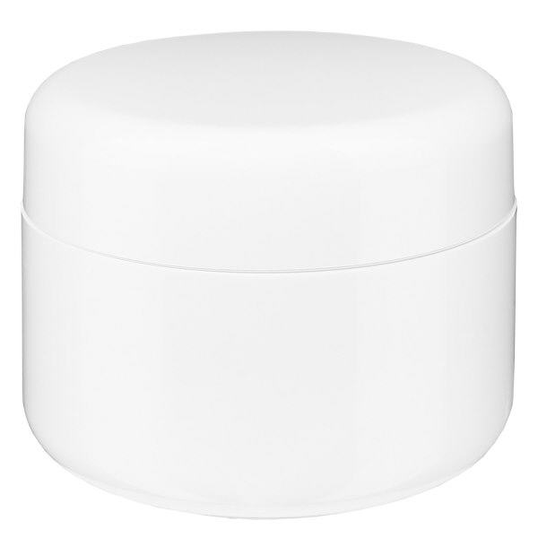 Crèmepot 'Softline' wit 50ml met schroefdop en afdekplaatje