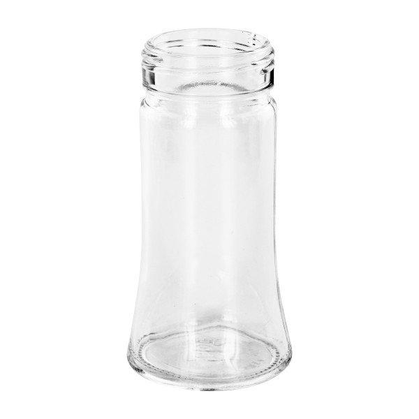 Specerijenglas, trapezevorm 95 ml met 41 mm schroefdraad, helder glas, zonder sluiting Lege Bobby-pot van helder glas voor kruiden en zout, met schroefdraad van 41 mm en een inhoud van 95 ml