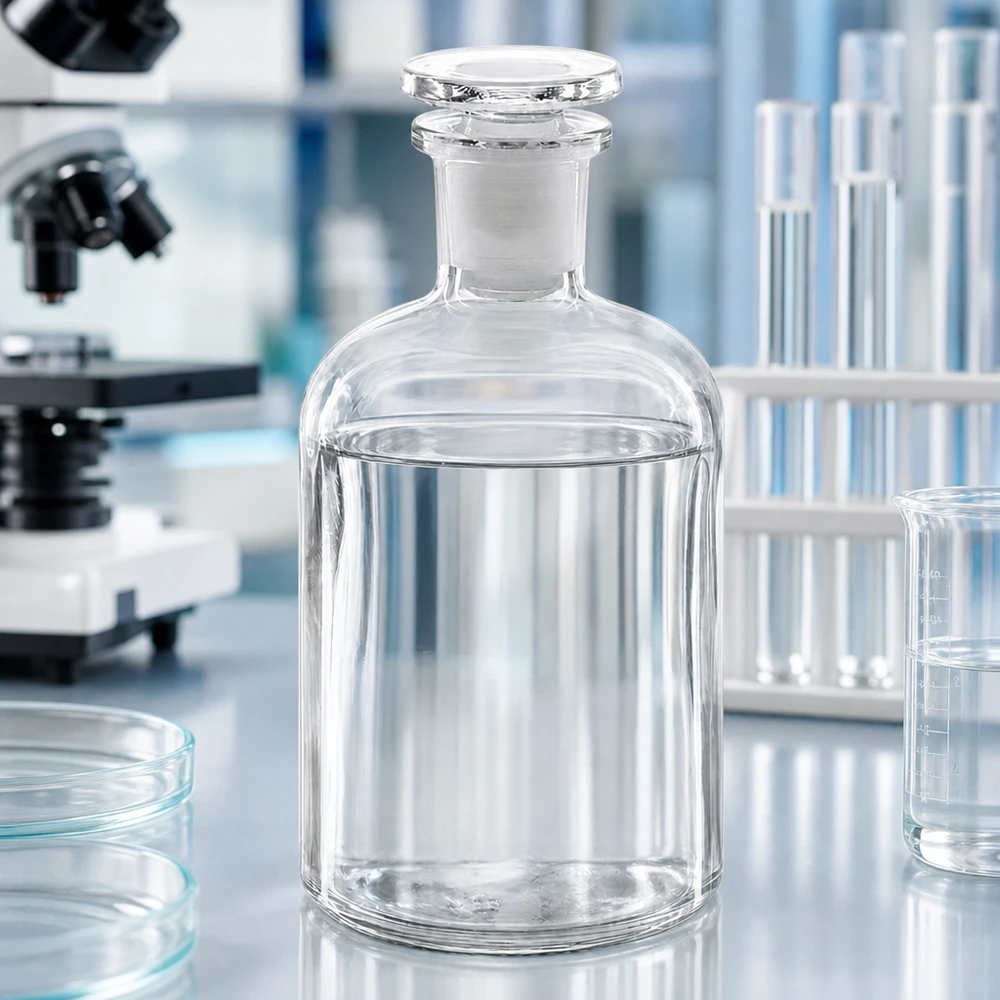 Apothekersfles 250 ml nauwe hals helder glas incl. glazen stop Klassieke apothekersfles van 250 ml, helder, met conische glazen stop voor laboratoriumchemicaliën
