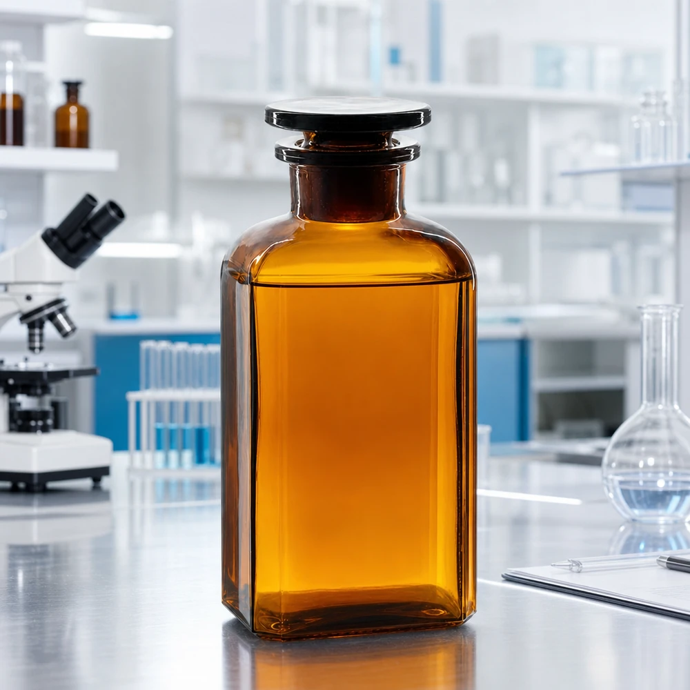 Vierkant-apothekersfles 250 ml wijde hals bruin glas incl. glazen stop Voorraadfles 250 ml, donkerbruin, met brede hals en glazen dop, voor etherische oliën en tincturen