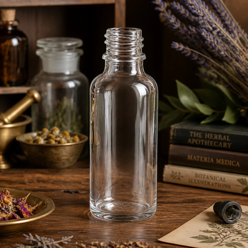 Helder glazen fles 30ml 30ml helder glazen flesje ApoGlas voor doe-het-zelf natuurlijke cosmetica en zelfgemaakte remedies