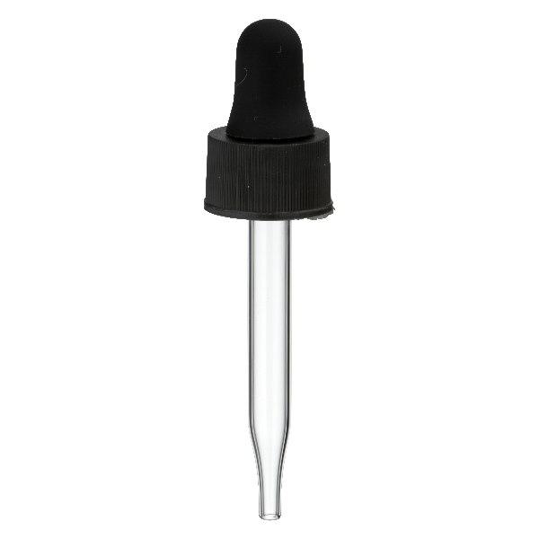 Glazen-druppelpipet zwart 13 mm PL48