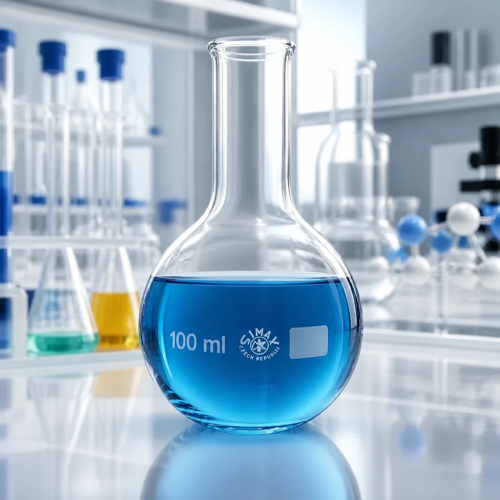 Platbodem kolf 100ml nauwe hals borosilicaat met afgeronde rand Laboratoriumglaswerk 100ml kolf met hittebestendig materiaal voor reactieprocessen
