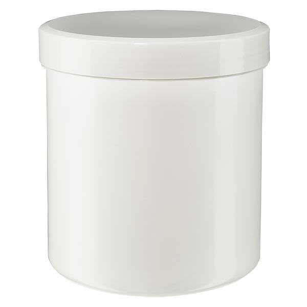Zalfpot 30 g wit met schroefdeksel wit (PP)