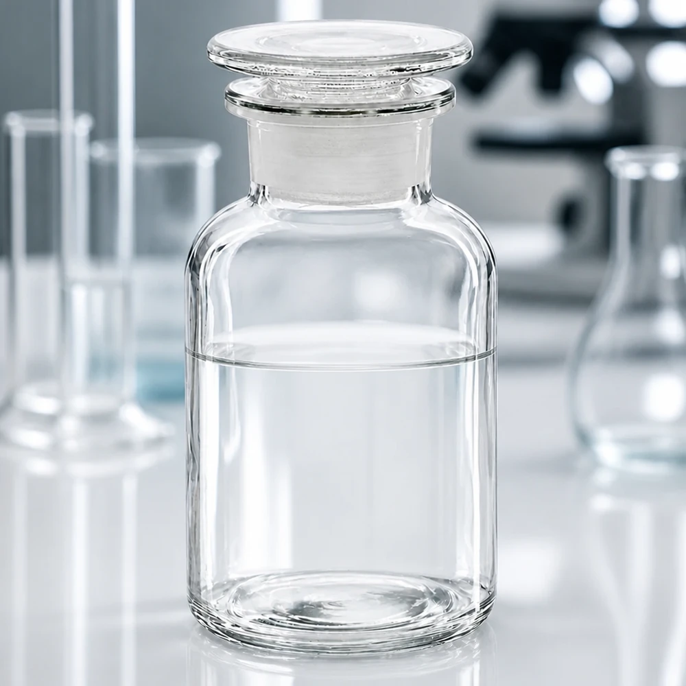 Apothekersfles 250 ml wijde hals helder glas incl. glazen stop Ronde voorraadfles van 250 ml van helder glas met een brede opening en een opzetstop
