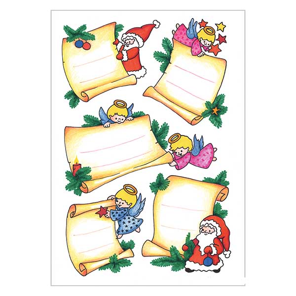 Sticker "Kerstbrief" (10 stickers met glitter)