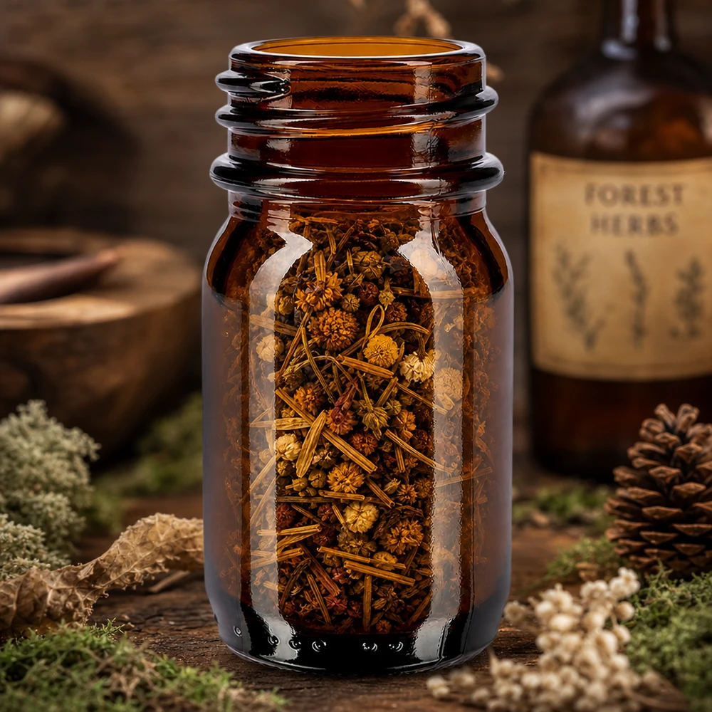 Fles met wijde hals 30 ml bruin glas met DIN 32 opening zonder sluiting Amberkleurig glazen flesje met wijde hals 30ml beschermt de inhoud tegen UV-licht en oxidatie
