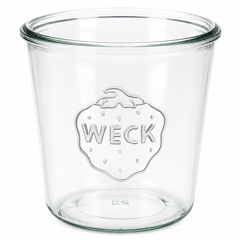 580ml stortglas WECK RR100 WECK 580 ml RR100 mason jar van helder glas met reliëflogo voor conserveren en inblikken