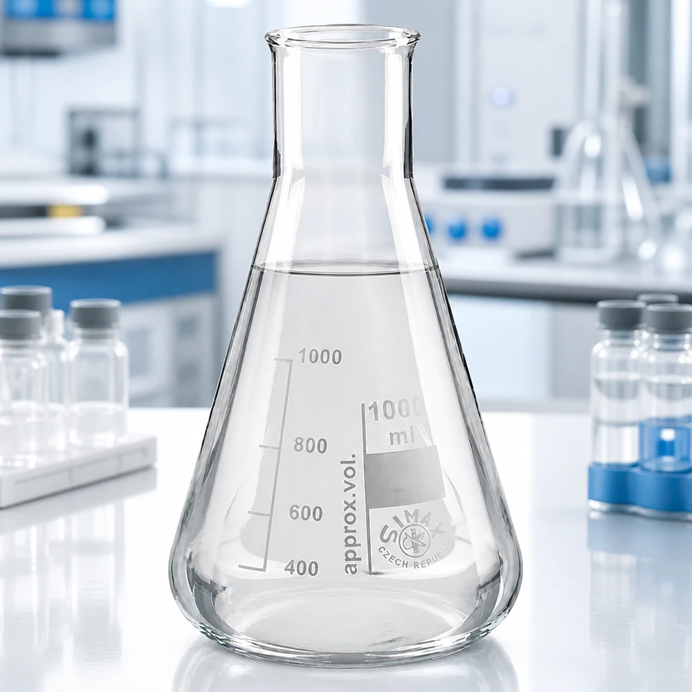 Erlenmeyer 200ml transparant met wijde halsopening voor laboratoriumtoepassingen