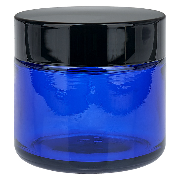 Glazen pot 60ml blauw met deksel UNiTWIST