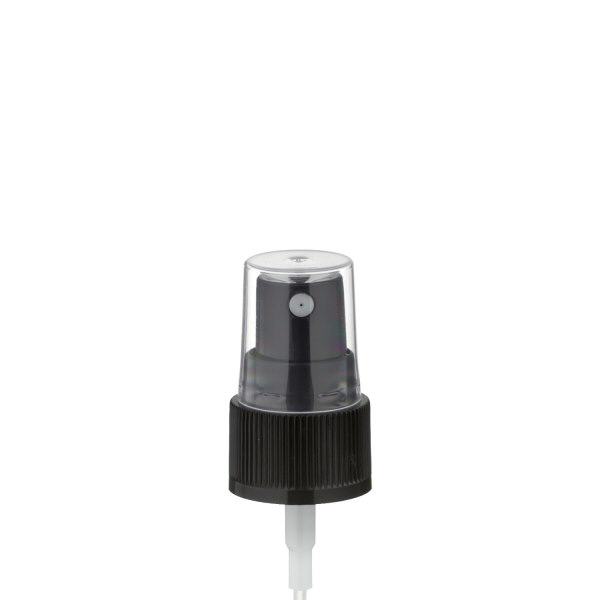 Pompverstuiver voor 10 ml aluminium fles zwart met beschermdop GCMI 20/410