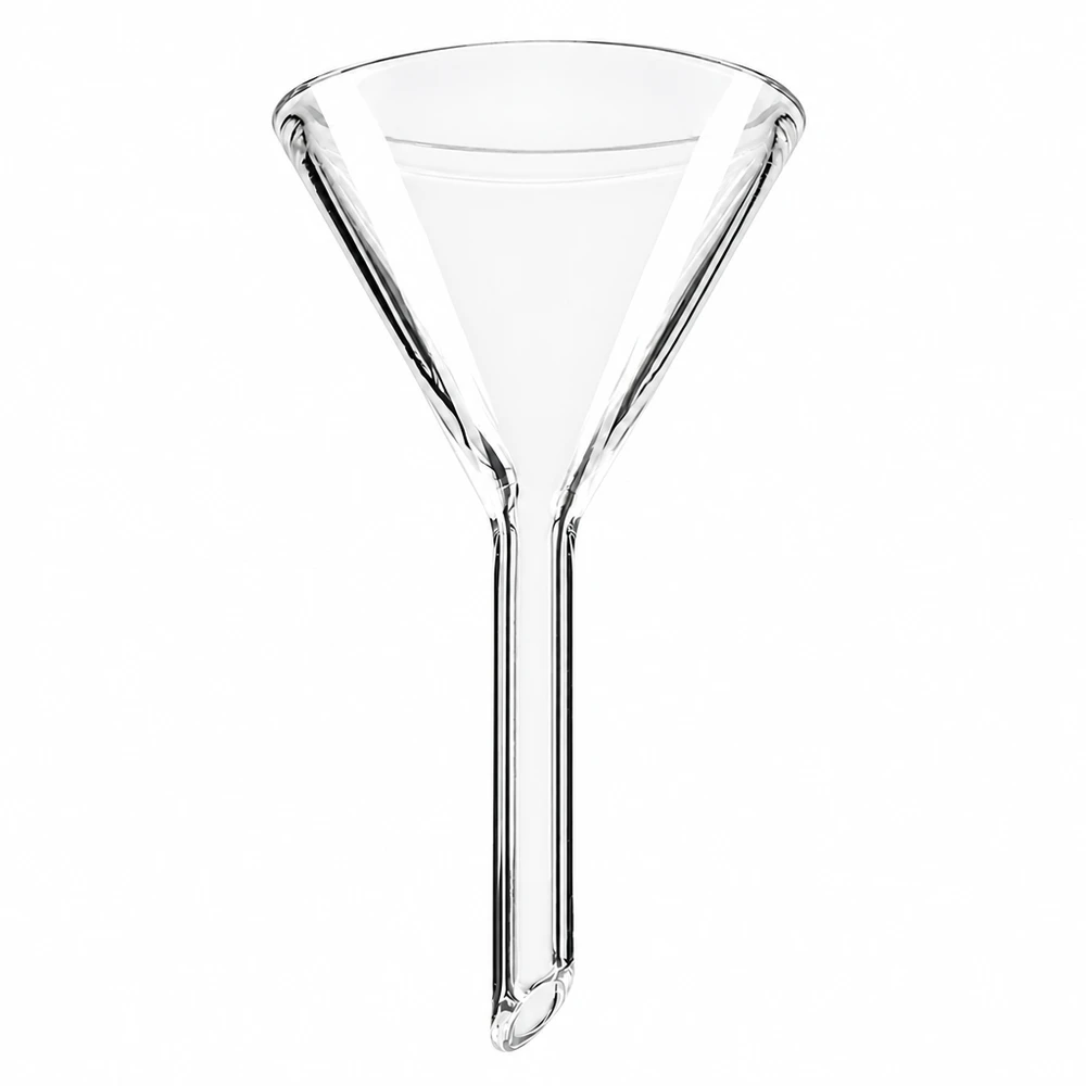 Glazen trechter Ø 35mm - kalk-soda-glas - 60° hoek Glazen trechter 35mm diameter gemaakt van soda lime glas met 60 graden hoek en kort handvat