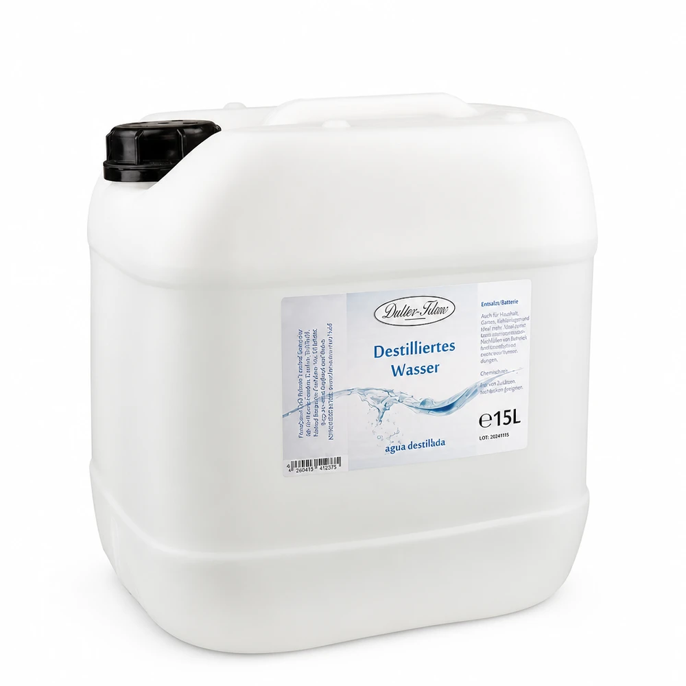 15 liter gedestilleerd water - Aqua dest in blanke premium jerrycan van Doktor Klaus 15 liter gedestilleerd water - Aqua dest in blanke premium jerrycan van Doktor Klaus
