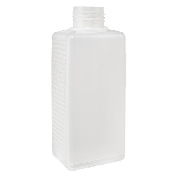 Hoekige fles 250ml HDPE blank ND 25, zonder deksel