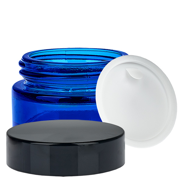 Glazen pot 20ml blauw met deksel UNiTWIST
