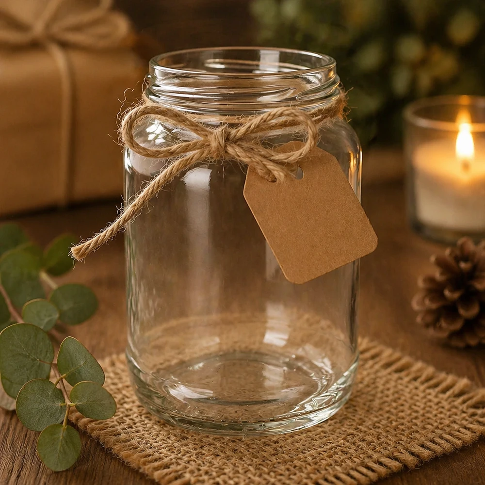 UNiTWIST Runda1700 bekers 1700ml TO100 decoratief met jute koord cadeaulabel rustieke decoratie
