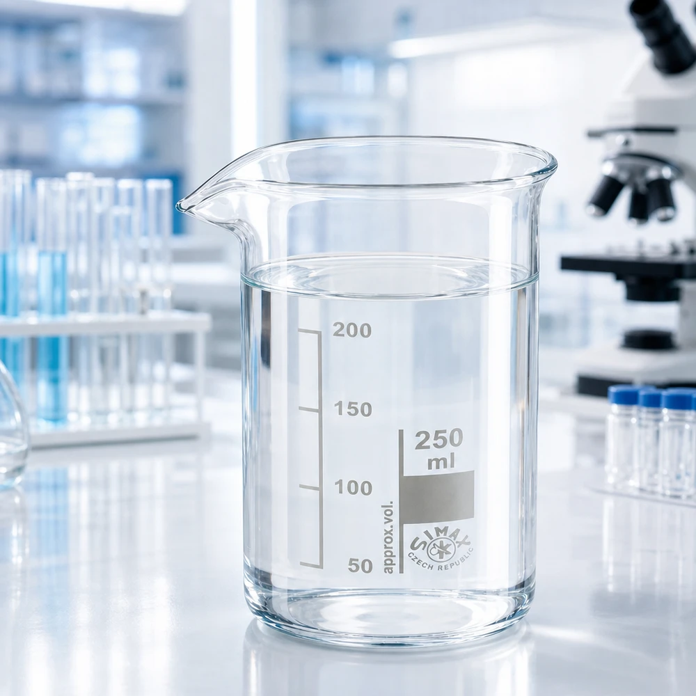 Bekerglas 250 ml van hittebestendig borosilicaatglas (hoog model) Doorzichtig bekerglas met hoge vorm en een inhoud van 250 ml voor nauwkeurig afmeten en mengen in het laboratorium