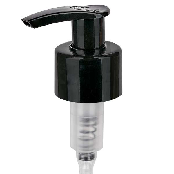 Dispenserpomp zwart 28 mm voor medicijnflessen, Standaard Dispenserpomp zwart 28 mm voor medicijnflessen, Standaard