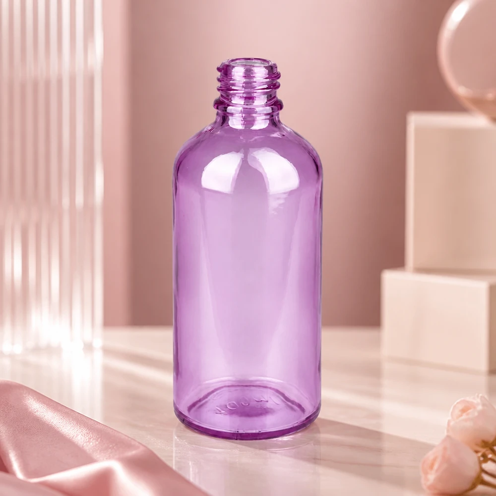 100ml apothekersfles PurpleLine UT18/100 UNiTWIST Compacte glazen PurpleLine-fles van 100 ml, ideaal voor reisformaten en kleinere producthoeveelheden