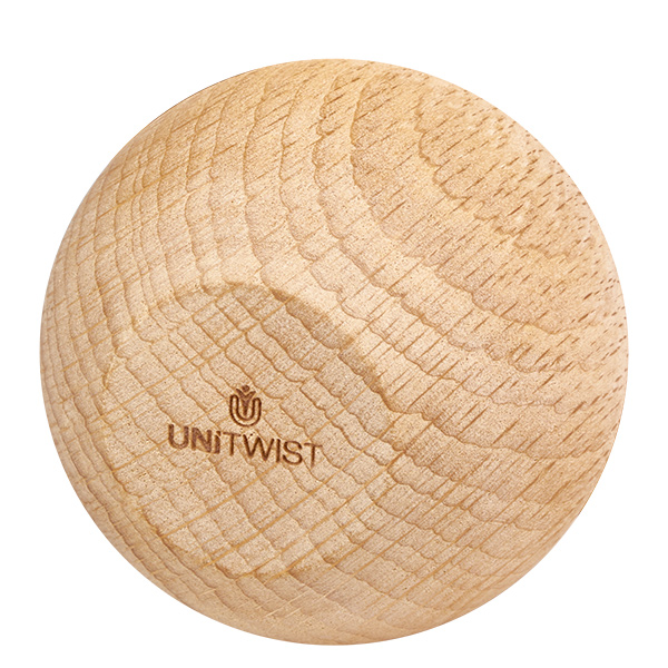 UNiTWIST beukenhouten bal close-up nerf en logo WECK RR60 dekselknop reserveonderdeel