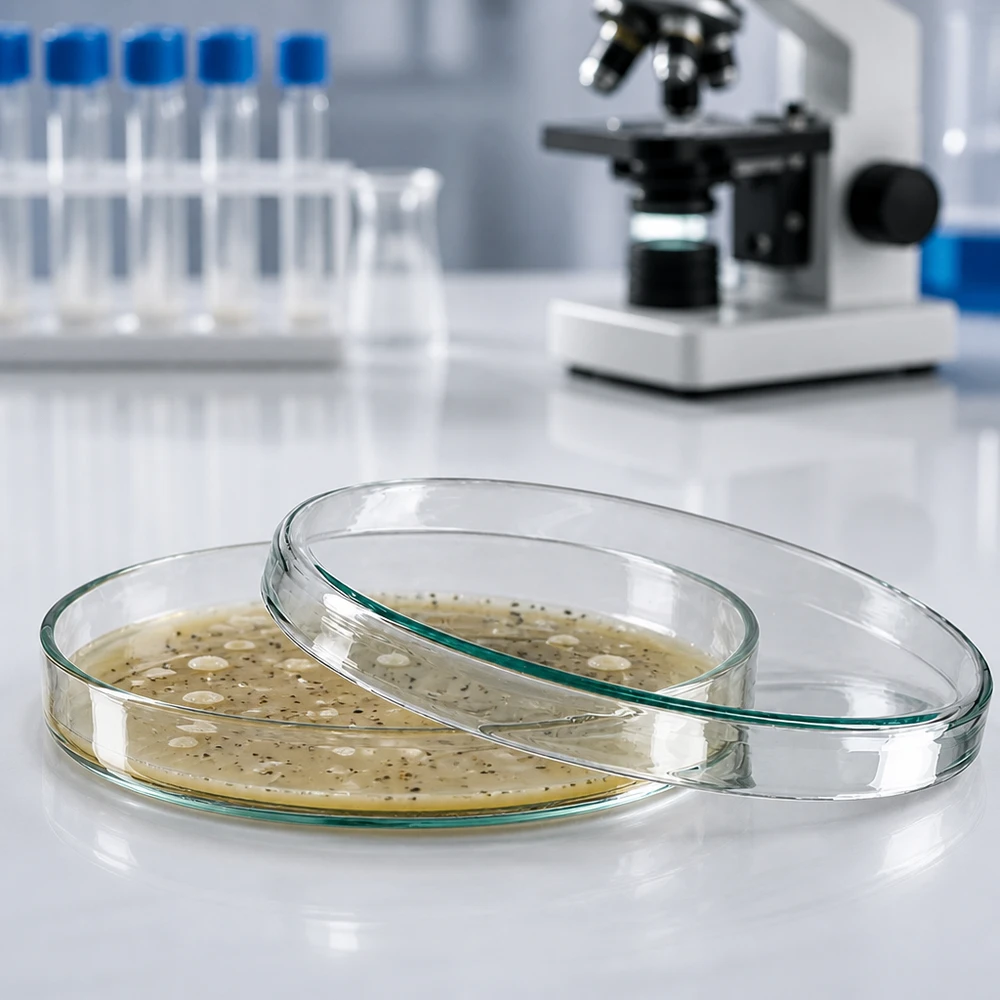 Hoogwaardige glazen petrischaal van 10 mm, plat, met deksel, voor celkweek en microbiologie