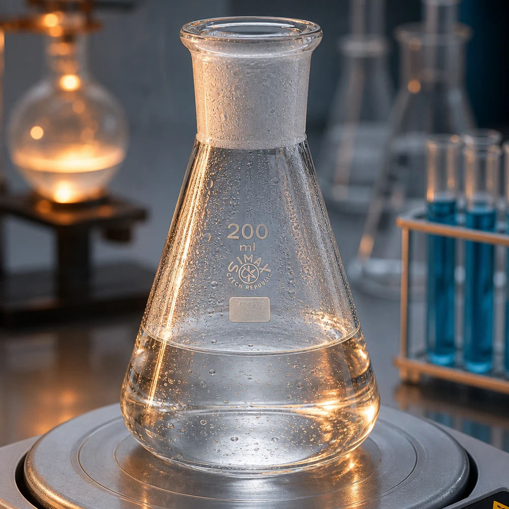 Erlenmeyer 200 ml nauwe hals borosilicaat met slijpstuk 29/32 Erlenmeyer 200 ml nauwe hals borosilicaat met slijpstuk 29/32