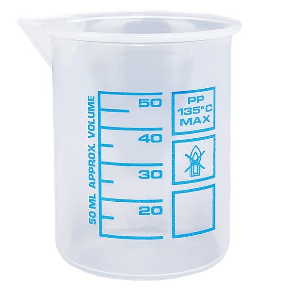 Maatbeker (Griffin beker) 50ml van PP Maatbeker (Griffin beker) 50ml van PP